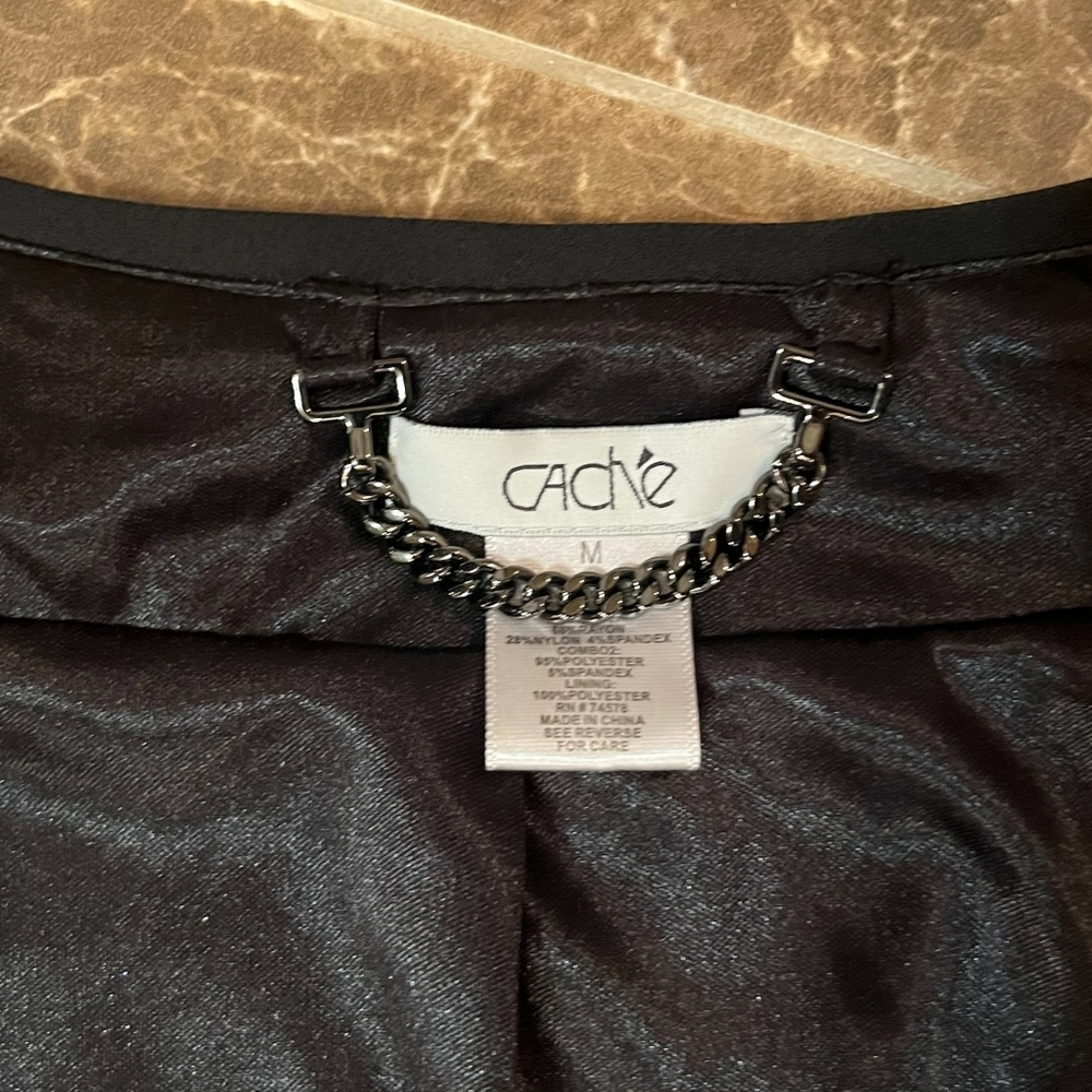 Cache Sequin Jacket Sz M - image 3